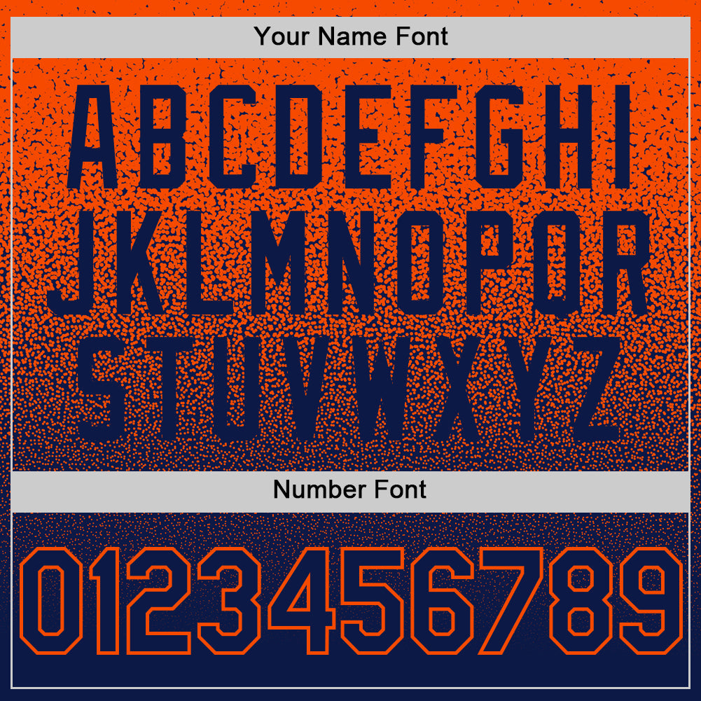 Custom Orange Navy Authentic Fade Fashion Baseball Jersey