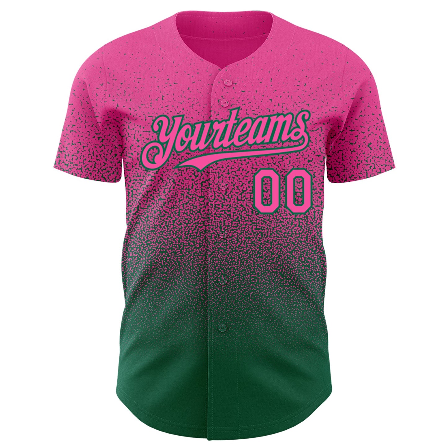 Custom Pink Kelly Green Authentic Fade Fashion Baseball Jersey