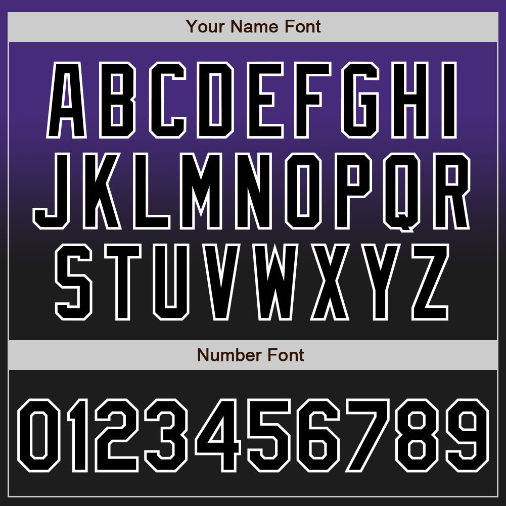 Custom Purple Black-White Authentic Fade Fashion Baseball Jersey