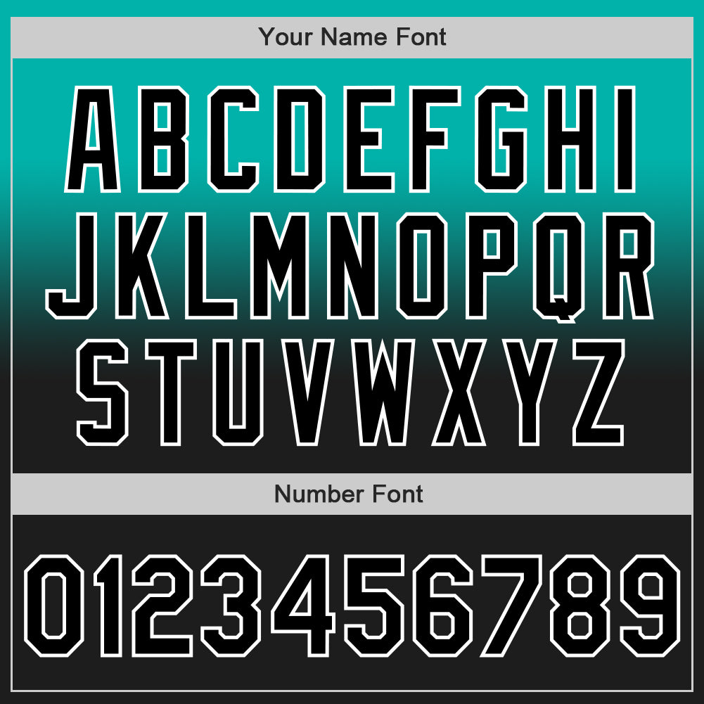 Custom Aqua Black-White Authentic Fade Fashion Baseball Jersey T-Shirts, Hoodie, Sweatshirt | WearSparks.com (Image 5)