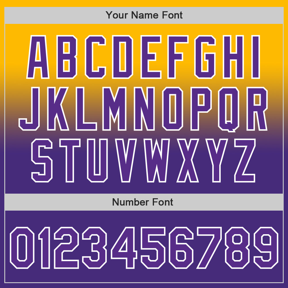 Custom Gold Purple-White Authentic Fade Fashion Baseball Jersey T-Shirts, Hoodie, Sweatshirt | WearSparks.com (Image 5)