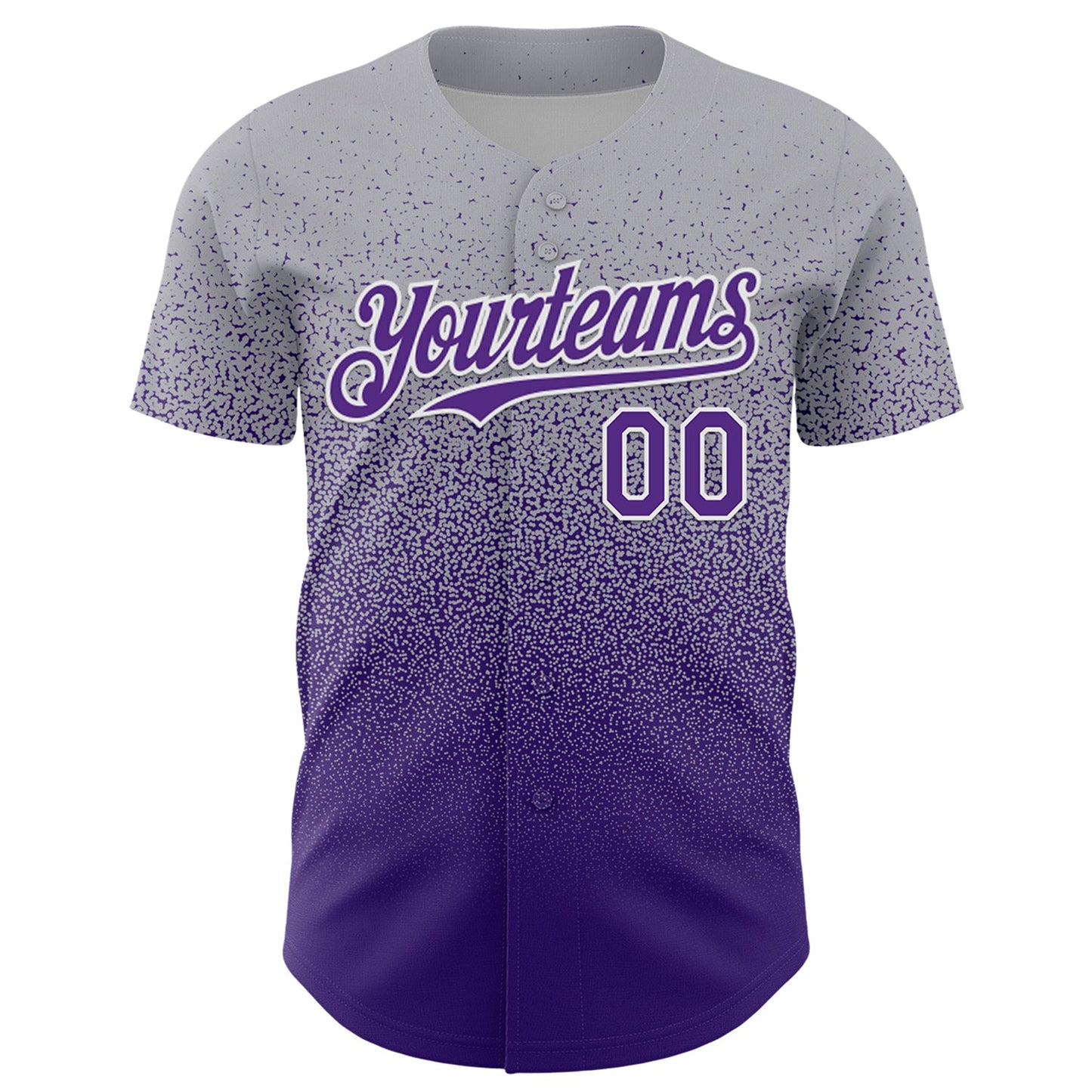 Custom Gray Purple-White Fade Fashion Speckle Authentic Baseball Jersey