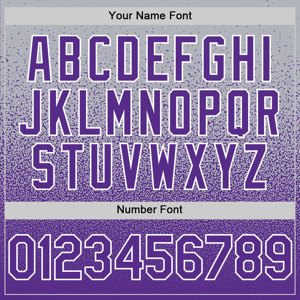 Custom Gray Purple-White Fade Fashion Speckle Authentic Baseball Jersey