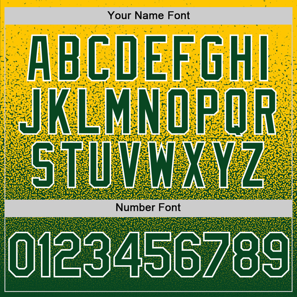 Custom Yellow Green-White Fade Fashion Speckle Authentic Baseball Jersey