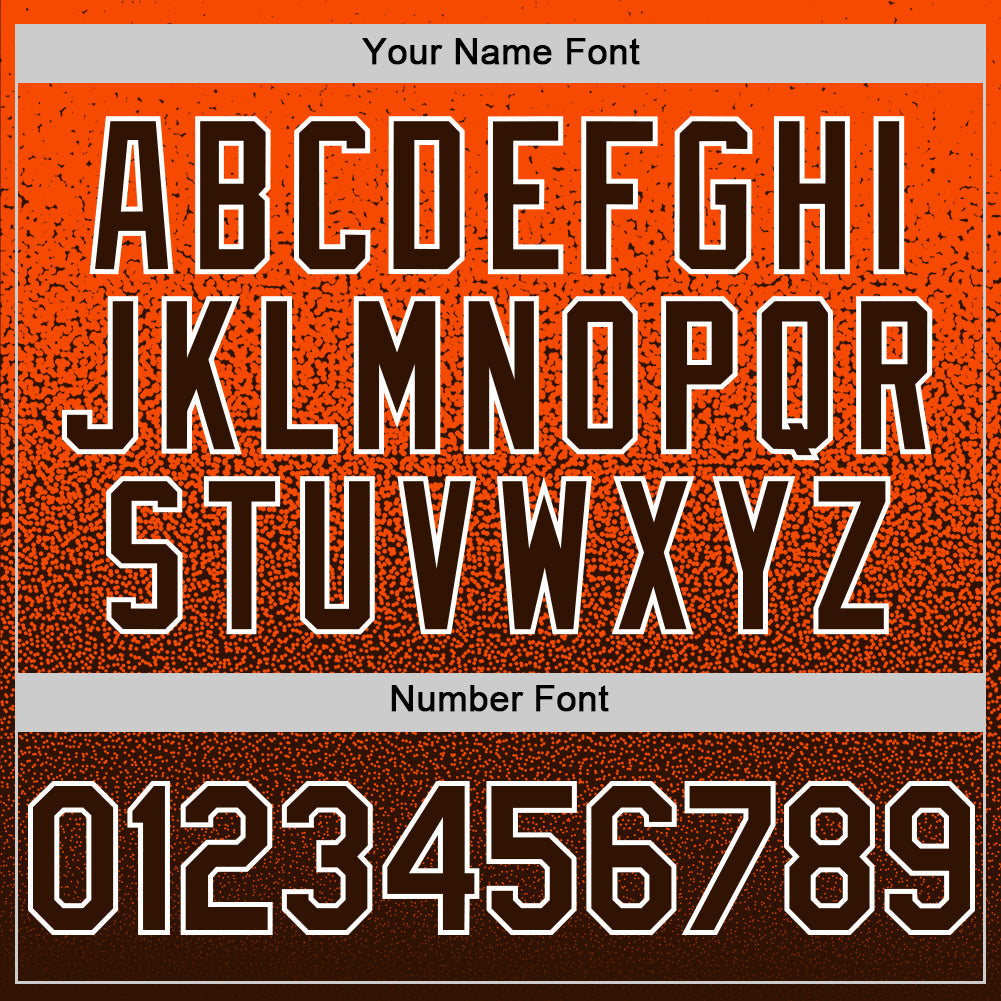 Custom Orange Brown-White Fade Fashion Speckle Authentic Baseball Jersey