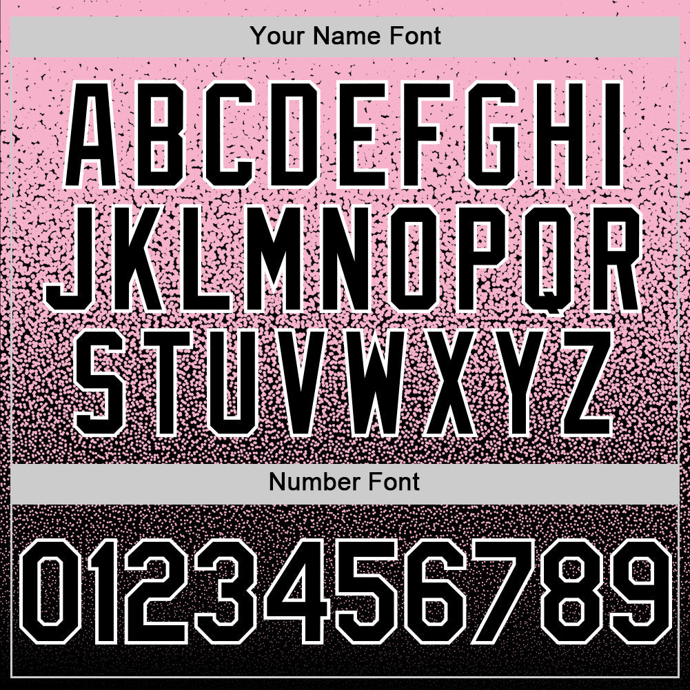Custom Light Pink Black-White Fade Fashion Speckle Authentic Baseball Jersey