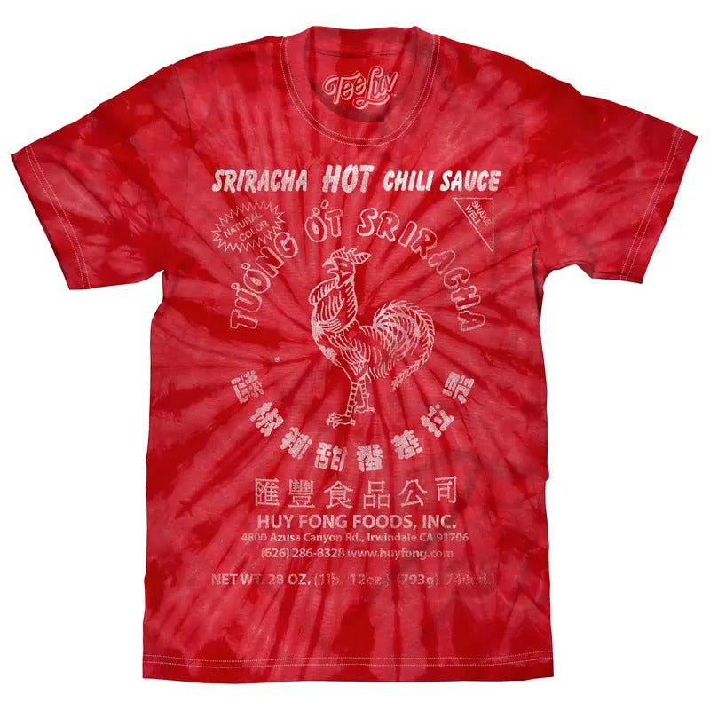 Faded Tuong Ot Sriracha Tie Dye T-Shirt - Spider Red Hoodie, Sweatshirt | WearSparks.com