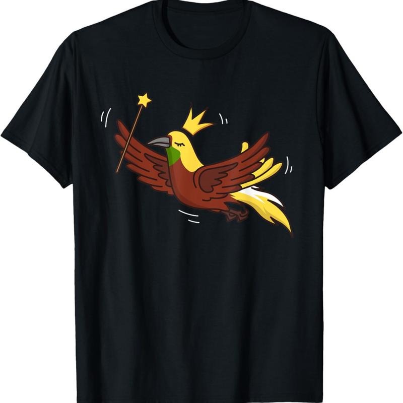 Fairy Bird of Paradise Graphic T-Shirt, 100% Cotton Crew Neck Tee with Slight Stretch, Casual Sports Top for Cycling,...