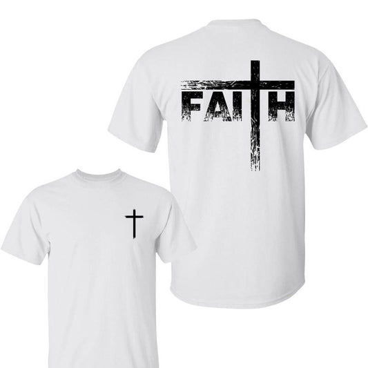 Faith 2 Sided Shirt, Jessus T-Shirt, Regular Fit Casual Short Sleeve Crew Neck T-shirt for Summer, Fashion Men's Top for...