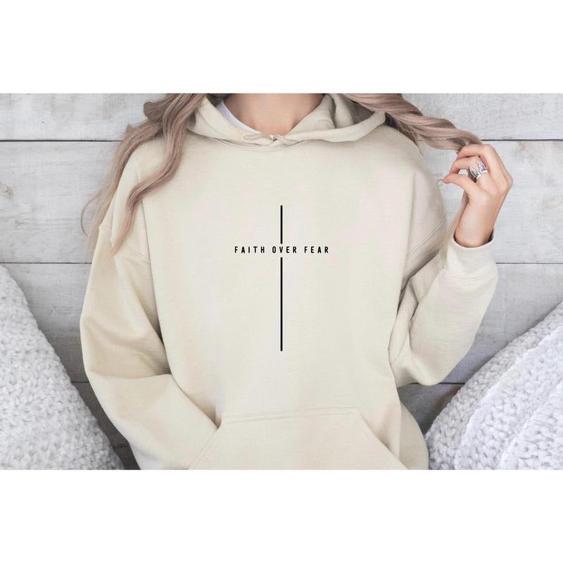 Faith Over Fear Hoodie Faith Over Fear Sweatshirt Christian Hoodie Jesus Hoodie Religion Sweatshirt Christian Sweatshirt...