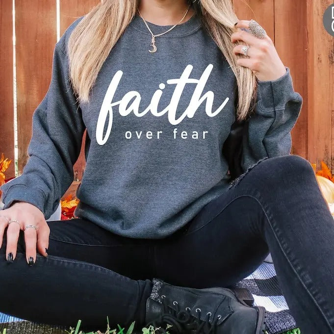 Faith Over Fear Shirt, Christian Shirt, Faith Shirt, Cute Religious Shirt, Trendy Women Christian Shirt, Gift For...