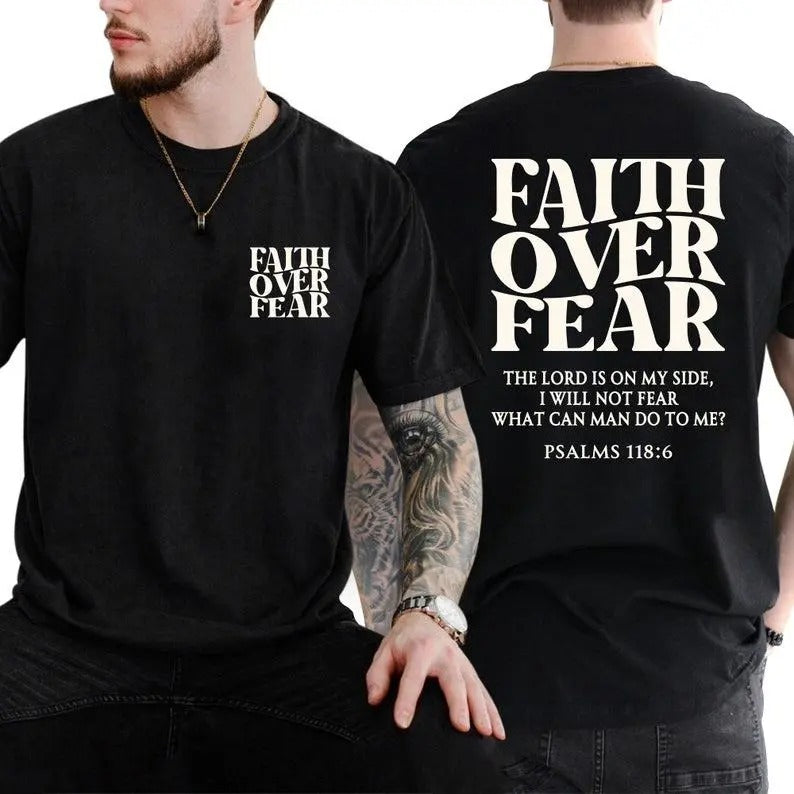 Faith Over Fear Tee Shirt, Christian T-Shirts, Jesus Shirt Classic Cotton Hoodie, Sweatshirt | WearSparks.com