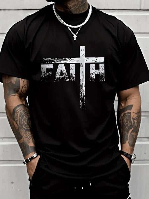 Faith Shirt, Jessus T-Shirt, Regular Fit Casual Short Sleeve Crew Neck T-shirt for Summer, Fashion Men's Top for Daily...