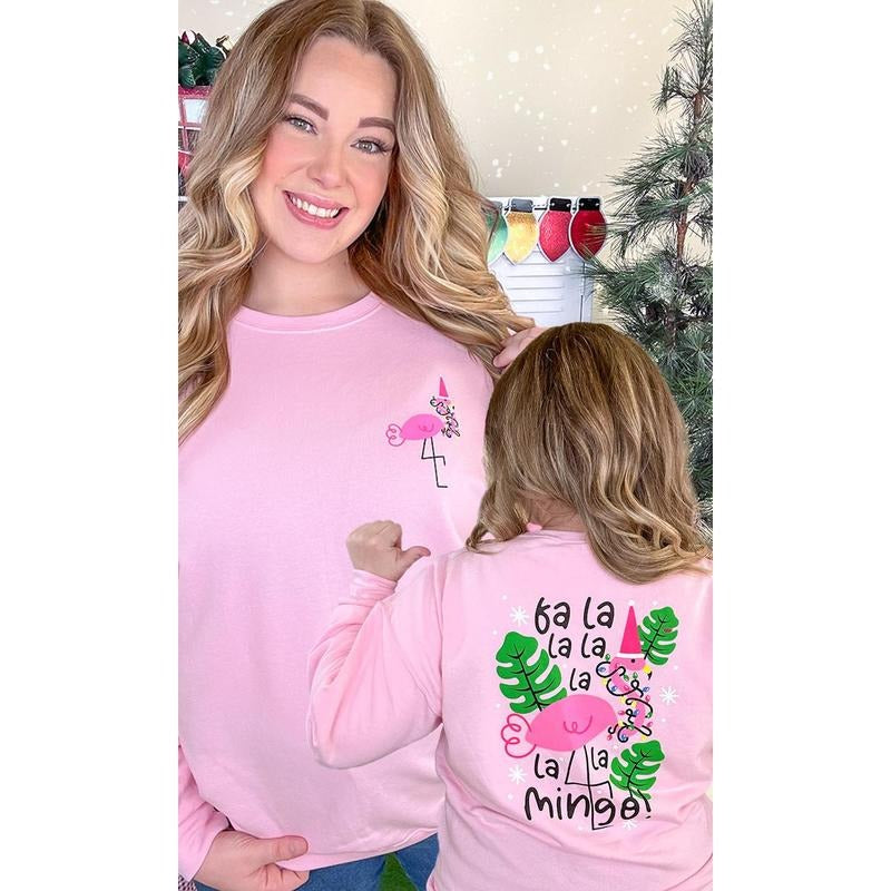 Falalalamingo Christmas Graphic Sweatshirt T-Shirts, Hoodie | WearSparks.com