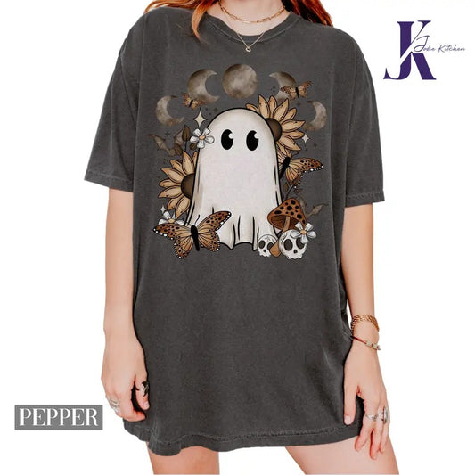 Fall Cottage Core Ghost Halloween Shirt, Cute Halloween T-Shirt, Halloween Shirts, Spooky Season Shirt Hoodie, Sweatshirt