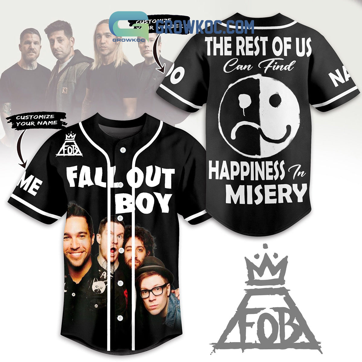Fall Out Boy Happiness In Mistery Personalized Baseball Jersey