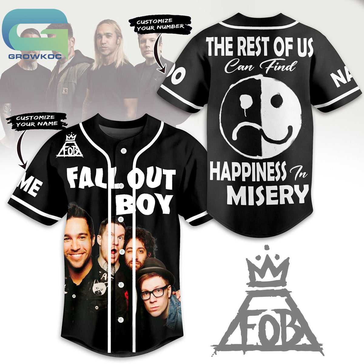 Fall Out Boy The Rest Of Us Can Find Happiness In Mysery Personalized Baseball Jersey