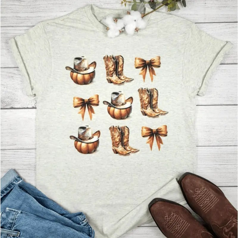 Fall Pumpkins Boots Graphic Tee T-shirt Hoodie, Sweatshirt | WearSparks.com