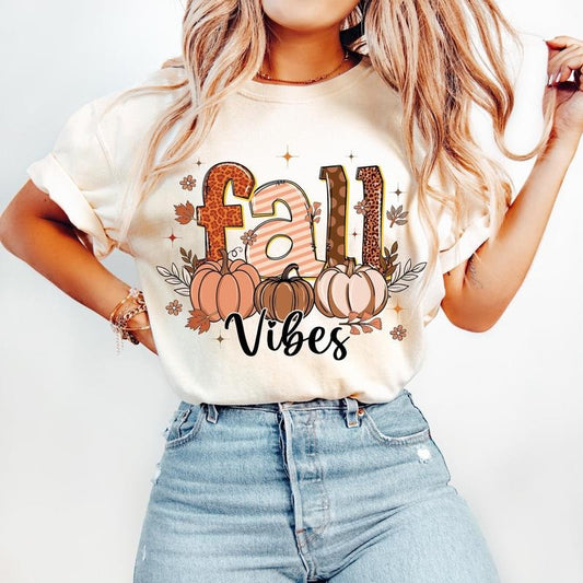 Fall Vibes T-Shirt, Boho Floral Fall T-Shirt, Fall Mama T-Shirt, Autumn Pumpkin T-Shirt, Retro Fall T-Shirt, Fall Doodle...