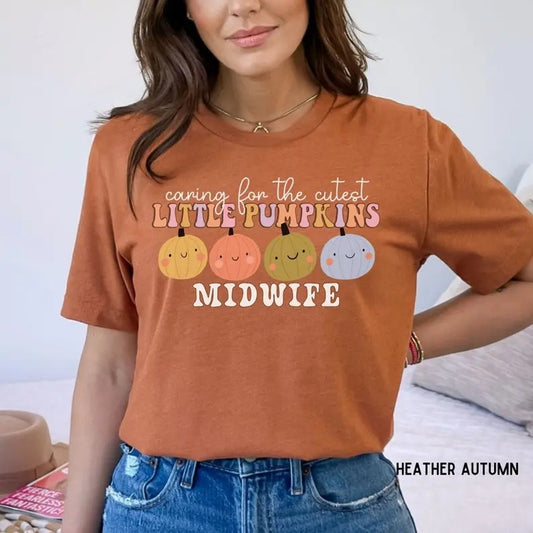 Fall midwife tshirt, OBGYN Autumn shirt, Caring for the cutest little pumpkins, New midwife gifts, Labor and delivery...