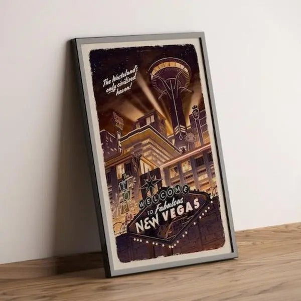 Fallout Game Poster, Gaming Room Decor, Game Poster Gift, New Vegas (Fallout), Travel Poster, Retro Illustration, Best...