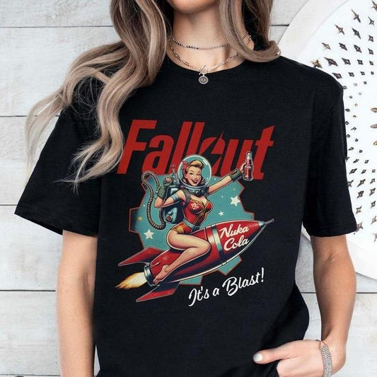 Fallout Nuka Cola Tshirt, Retro Gaming Appeal, Funny Character Cartoon Anime Manga Shirt, Vintage 90s Streetwear Merch...