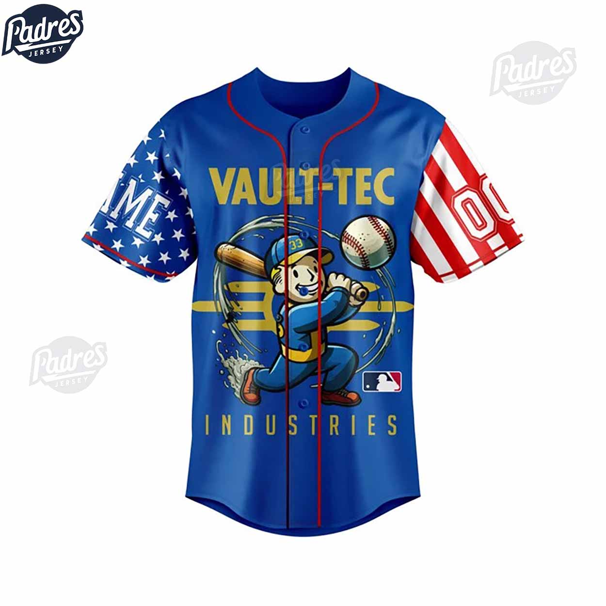 Fallout Vault-Tec MLB Custom Baseball Jersey Style - Padres Jersey Oasis: Elevate Your Baseball Style Game... (Image 2)