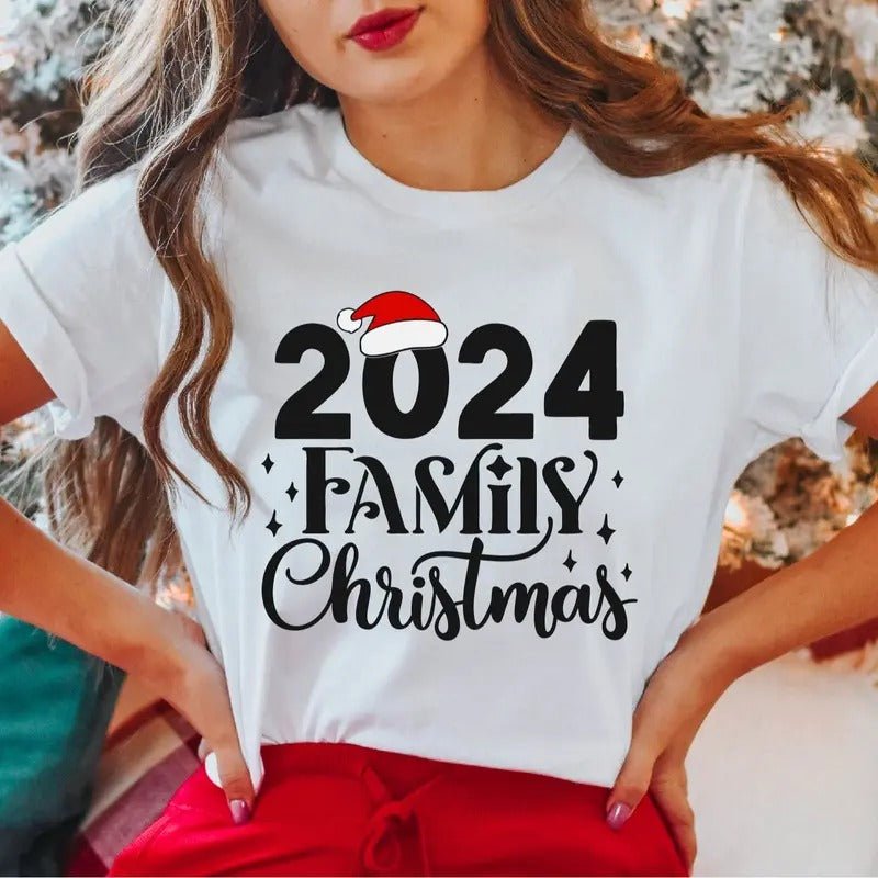 Family Christmas 2024 T-Shirt, Family Christmas Santa Shirt, Matching Family Christmas Tee, Xmas Family Gifts Tee,...