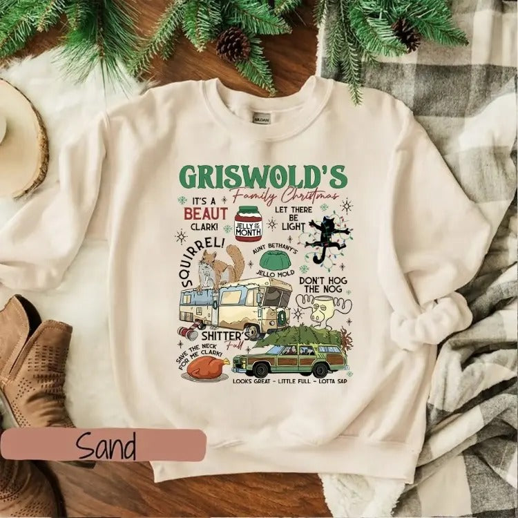 Family Christmas Movie Sweatshirt Hoodie T-shirt, Christmas Sweatshirt, Christmas Gift For Family Tops Hoodie Comfort...
