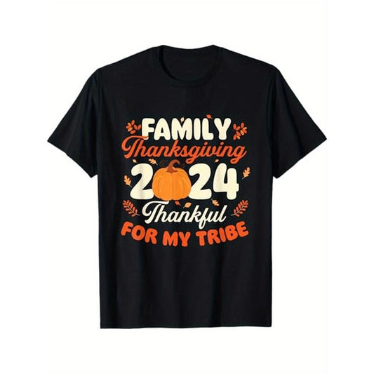 Family Thanksgiving 2024 - Soft Cotton T-Shirt for Men & Women, Perfect for Fall Holidays, Halloween, Christmas | Casual...