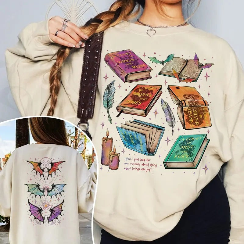 Fan Of ACOTAR Series Two Sided Sweatshirt, The Bat Boys Velaris Book Lover Crewneck, SJM Inspired Womenswear , Gift For...