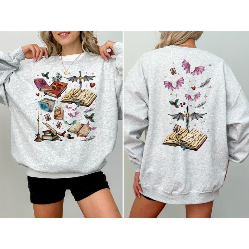 Fan Of Fantasy Series Two Sided Sweatshirt, Fan Of Acotar Series Two Sided Sweatshirt, The Bat Boys Sweatshirt, Velaris...