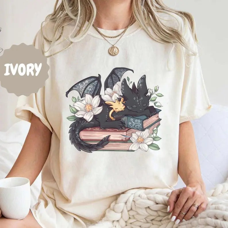 Fantasy Book Shirt, Fantasy Dragon Book Lover Shirt, Wingspan Bookish Shirt, Booktok Merch, Book Gift, Bookworm Gift...