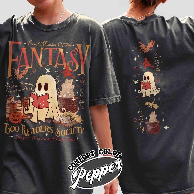 Fantasy Reader Comfort Colors Shirt, Boo Readers Society Shirt, Fantasy Dragon Bookish Shirt, Fantasy Book Lover Shirt,...
