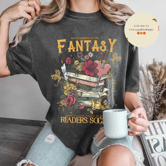 Fantasy Readers Society  Shirt, Romance Shirt, Readers Vintage, Reading Shirt, Gift for Book Lovers, Bookish Gift, Book...