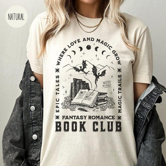 Fantasy Romance T-Shirt for Fantasy Readers Book Club Vintage Bookish Shirt for Fantasy Romance Reader Shirt for Bookish...