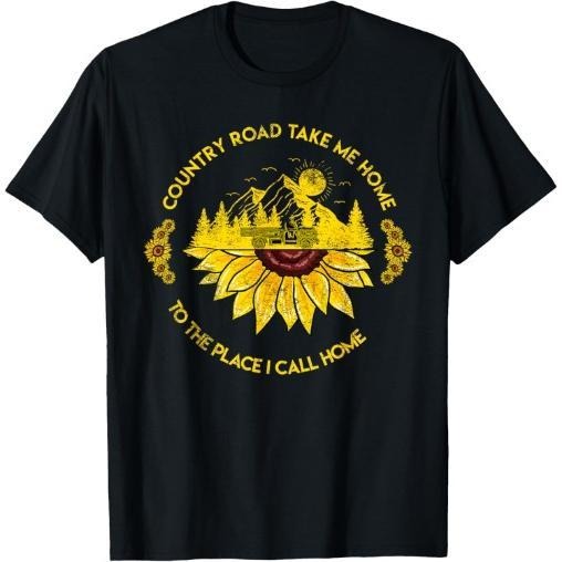 Farm Sunflower Road Take Me Home Country Funny Farmer Gift T-Shirt Made in USA Hoodie, Sweatshirt | WearSparks.com