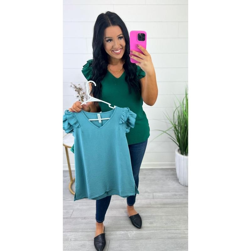 Farrah Tiered Ruffle Top T-Shirts, Hoodie, Sweatshirt | WearSparks.com