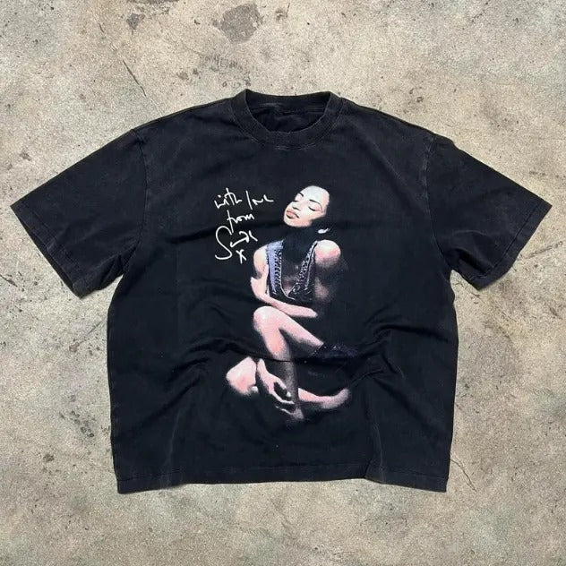 Fashion Sade Print Short Sleeve T-Shirt, Vintage Sade Graphic tee, Y2k, Music Tee, Unisex T-Shirt, Gift For Men Women...