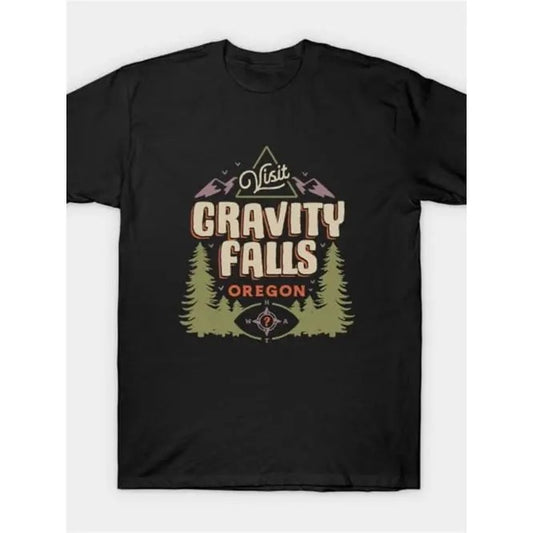 [Fast Arrival] Retro Gravity Falls T-Shirt for Men - Short Sleeve Casual Graphic Tee - High-Quality Cotton Fabric -...