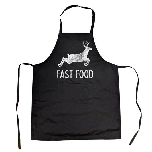 Fast Food Cookout Apron Funny Deer Hunting Buck Grilling Graphic Gift for Hunter Funny Aprons Funny Hunting Cover Novelty...