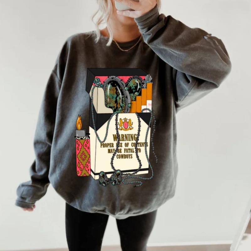 Fatal Contents Crewneck vintage sweatshirts, cowgirl outfits, western outfits women clothing, country western girl tops...