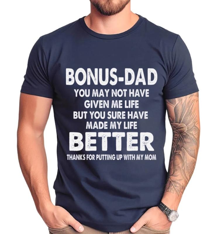Father's Day Gift For Godfather, Bonus Dad Gifts From Daughter Tee, Bonus Dad T Shirt, Stepdad Shirt, Unisex Short Sleeve...