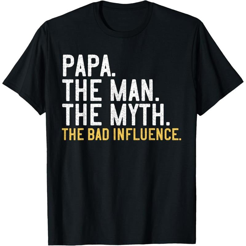 Father's Day Gift Papa The Man The Myth The Bad Influence T-Shirt made in usa Hoodie, Sweatshirt | WearSparks.com