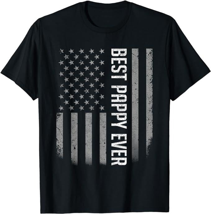Father's Day T-Shirt, Gifts For Dad, American Flag Dad Shirt Gift For Fathers Day Best Pappy Ever T-Shirt Menswear Top...