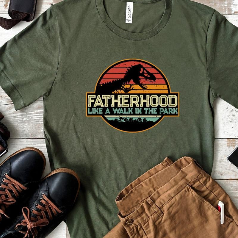 Fatherhood Like A Walk In The Park Shirt, Shirt, FatherS Day Shirt, FatherS Day Lion Face Shirt, FatherS Day Gift Hoodie,...