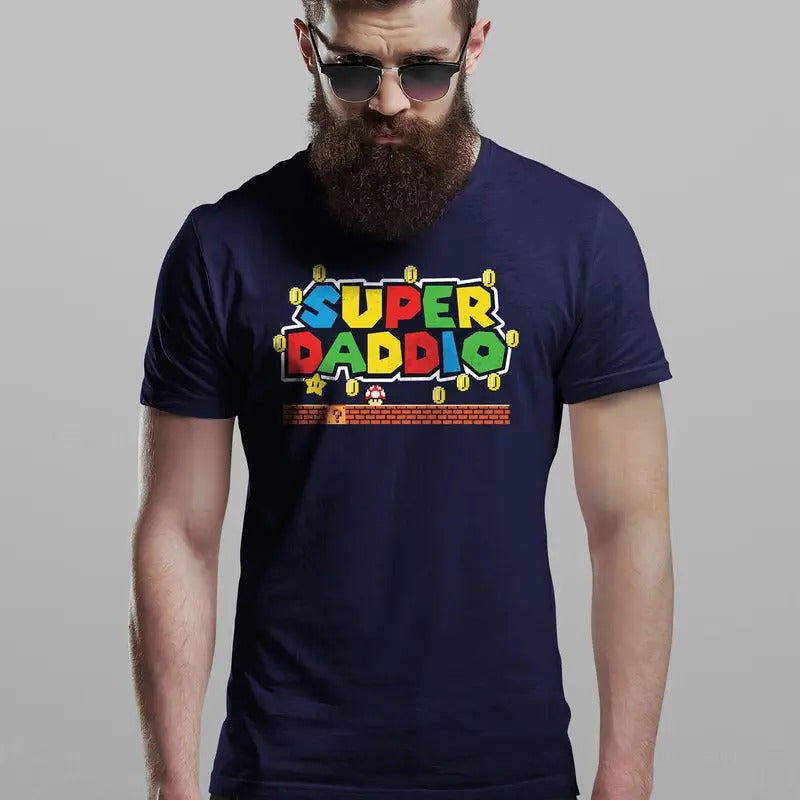 Fathers Day T Shirt Super Daddio Gamer Dad Fun Gift Novelty T-shirts  sweater and hoodie Sweatshirt | WearSparks.com