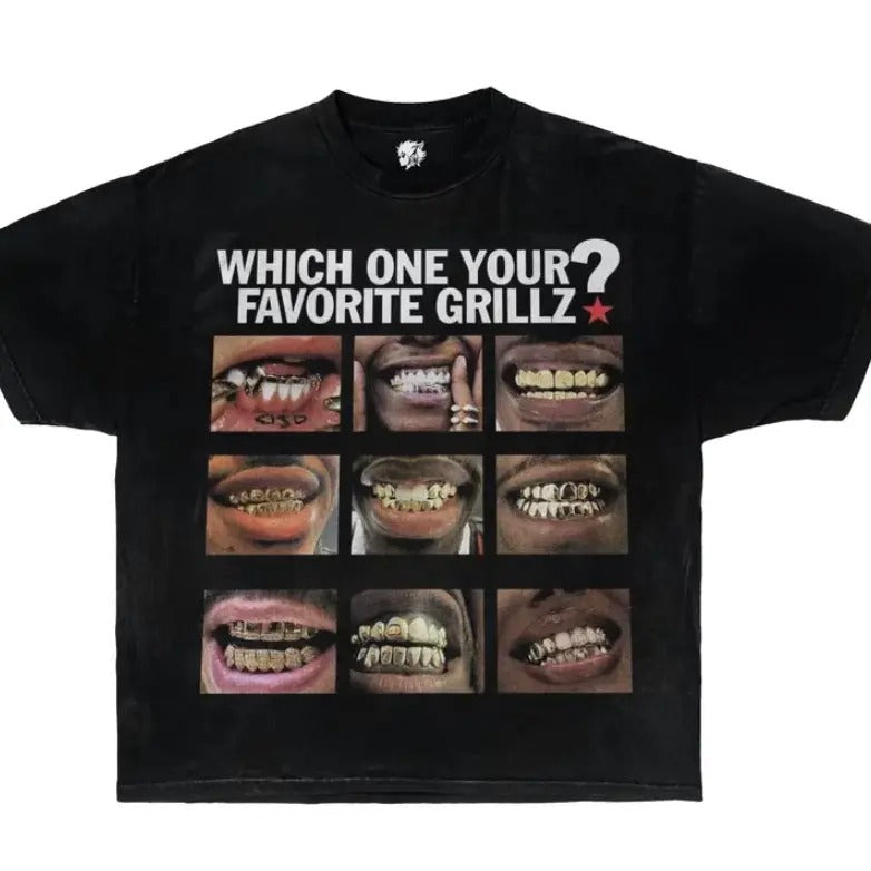 Favorite Grillz ? Garment-Dyed Boxy Tee Black Shirt Hoodie, Sweatshirt | WearSparks.com