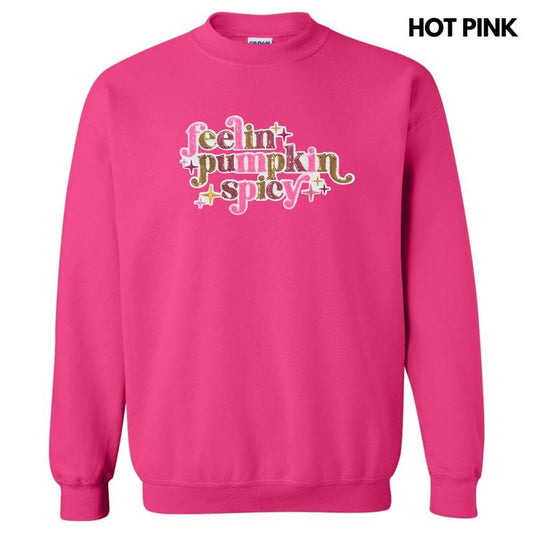Feelin Pumpkin Spicy Sequin Patch Sweatshirt T-Shirts, Hoodie | WearSparks.com