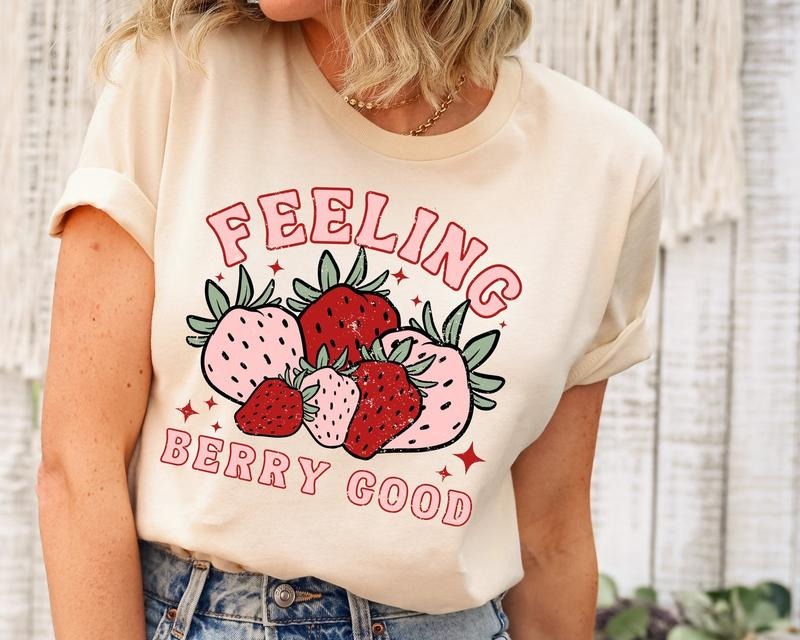 Feeling Berry Good Strawberry Shirt, Festival Fruit Lover, Strawberry Shirt, Botanical Shirt Fruit Tee, Strawberry Summer...